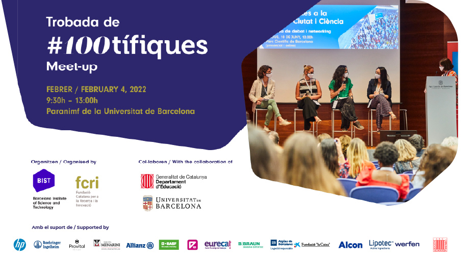 450 investigadores i tecnòlogues estan convocades a la 4a Trobada de #100tífiques que se celebra el 4 de febrer