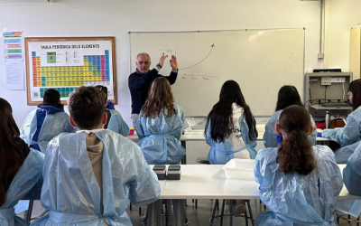 Alumnes de l’INS Torrent de les Bruixes fan servir en directe un nou material experimental capaç d’absorbir el CO2 atmosfèric