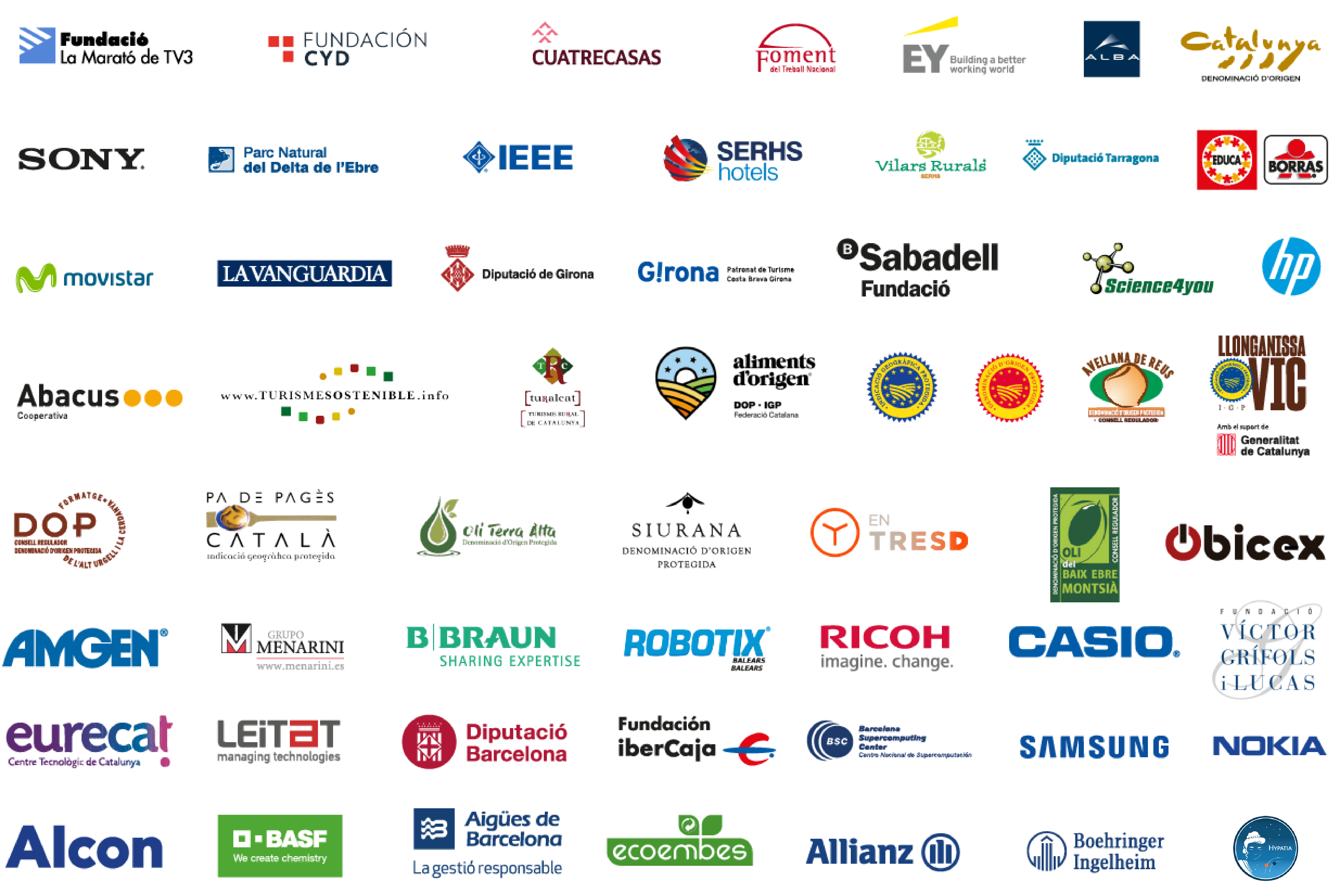 conjunt de logotips d'empreses i universitats col·laboradores